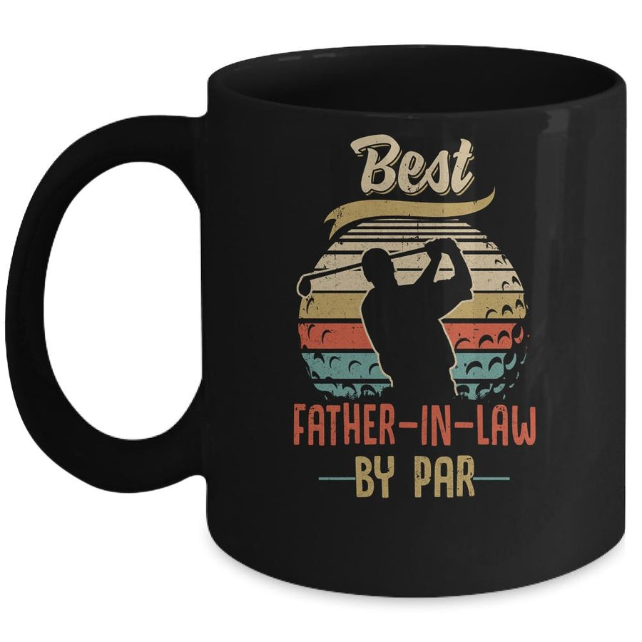 Vintage Best Father In Law By Par Fathers Day Funny Golf Mug-Coffee Mug-Mug-Black