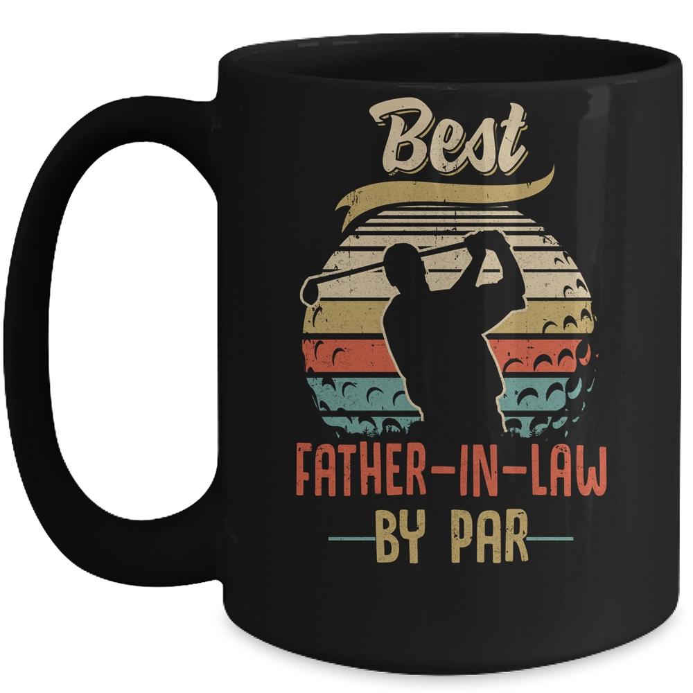 Vintage Best Father In Law By Par Fathers Day Funny Golf Mug-Coffee Mug-Mug-Black