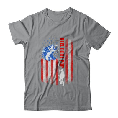 Vintage Fishing Reel Cool Pop Gift USA Flag-T-Shirt & Hoodie-Classic T-Shirt-Sport Grey