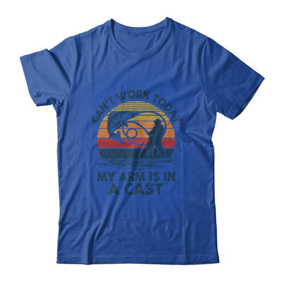 Vintage Funny Fishing Can't Work Today My Arm Is In A Cast-T-Shirt & Hoodie-Classic T-Shirt-Royal