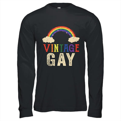 Vintage Gay LGBT Retro Gay Pride Month Funny LGBTQ-T-Shirt & Hoodie-Long Sleeve T-Shirt-Black