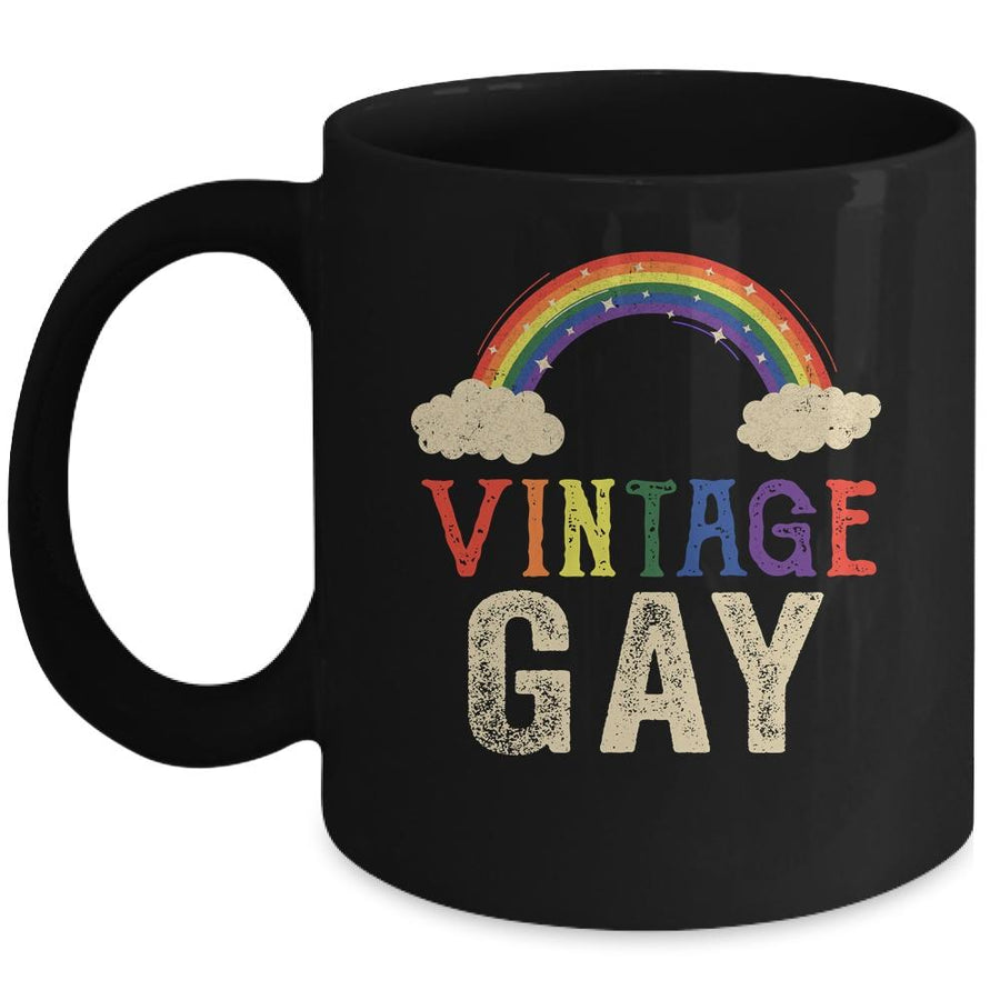 Vintage Gay LGBT Retro Gay Pride Month Funny LGBTQ Mug-Coffee Mug-Mug-Black