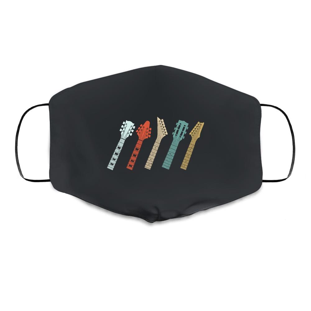 Vintage Guitar Gift For Men Women Music Band Guitarist Stuff Cloth Face Mask