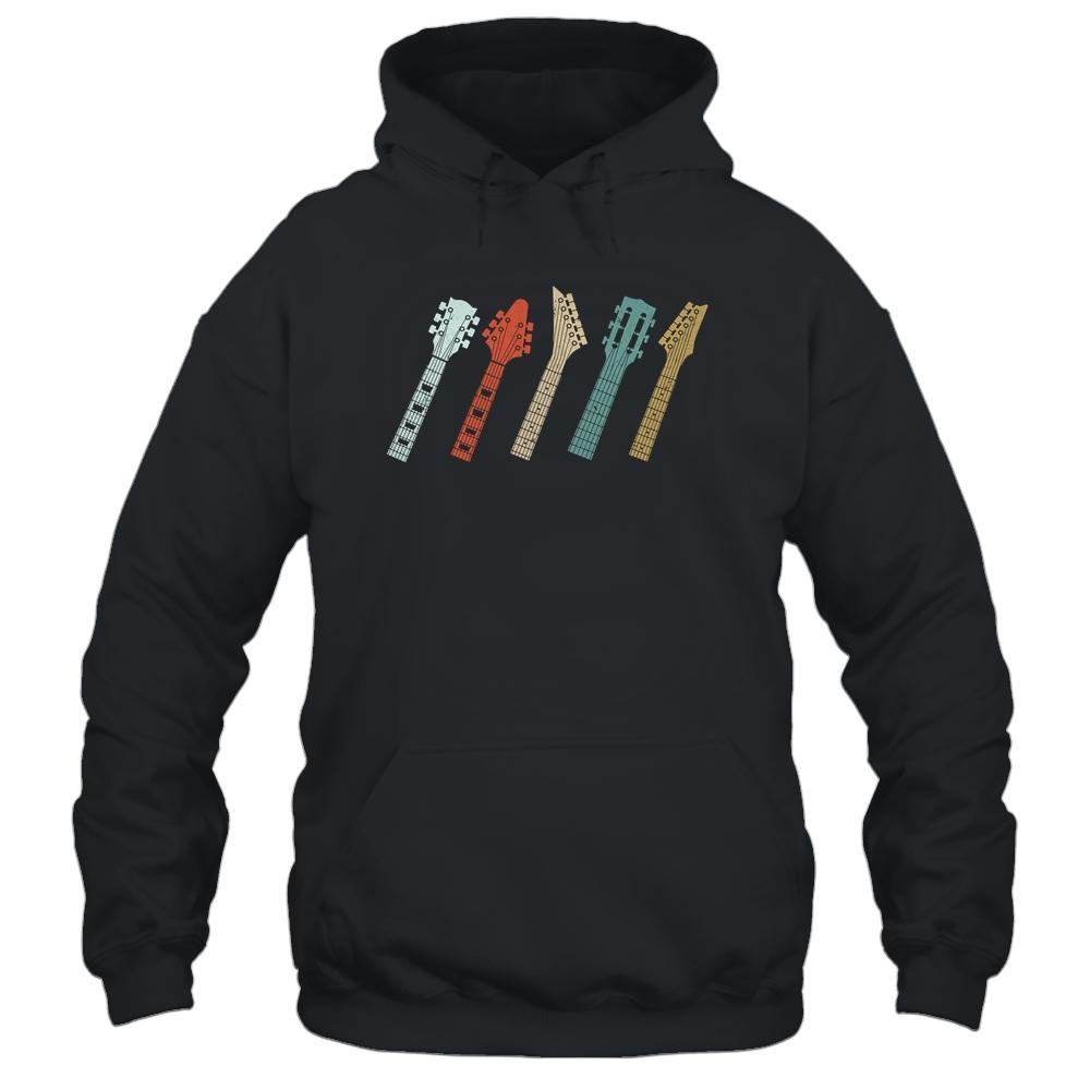 Vintage Guitar Gift For Men Women Music Band Guitarist Stuff-T-Shirt & Hoodie-Pullover Hoodie-Black