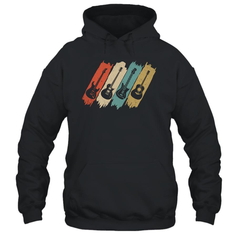 Vintage Guitar Gift For Women Men Music Band Guitarist Stuff-T-Shirt & Hoodie-Pullover Hoodie-Black