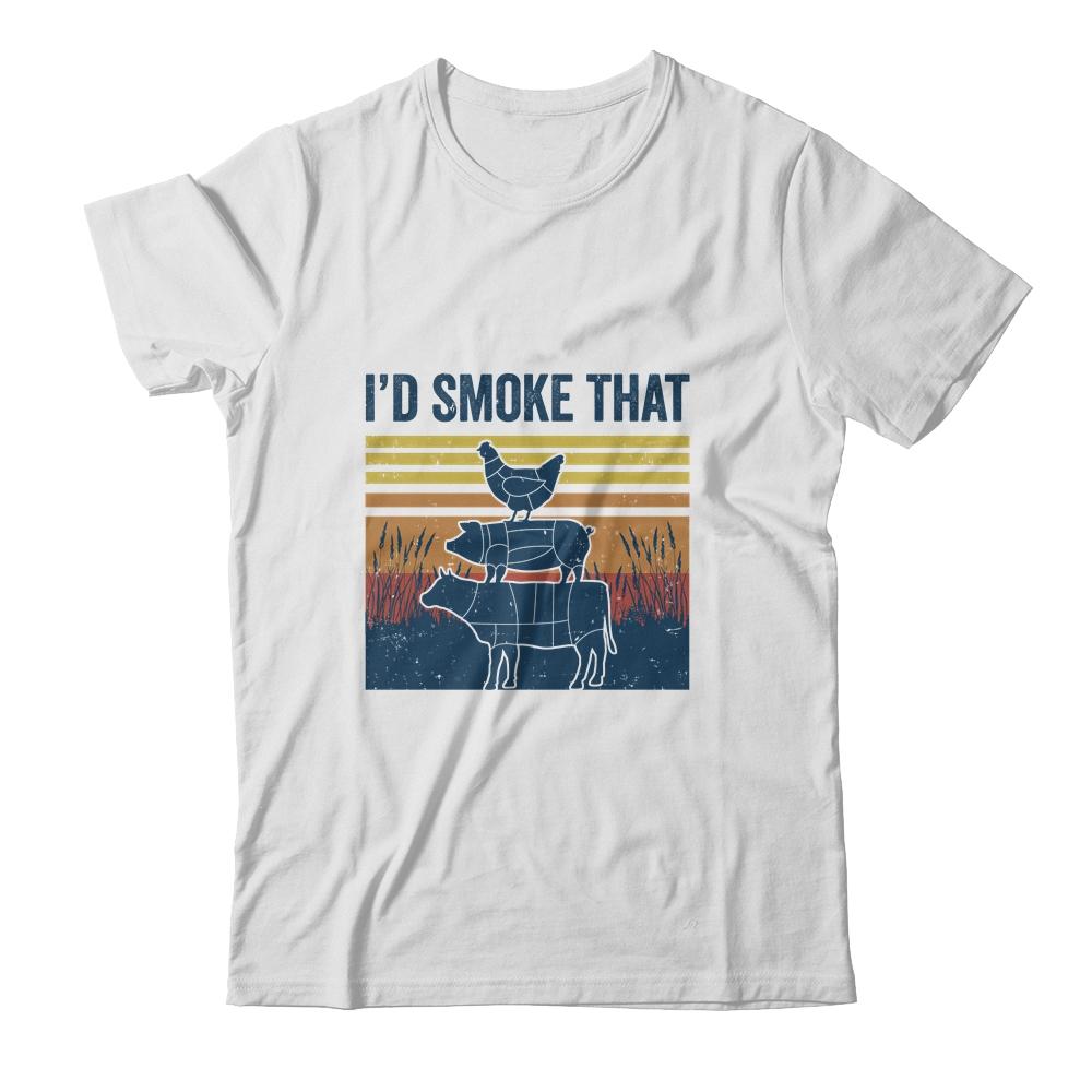Vintage I'd Smoke That Retro BBQ Barbecue Smoker Chef Gift