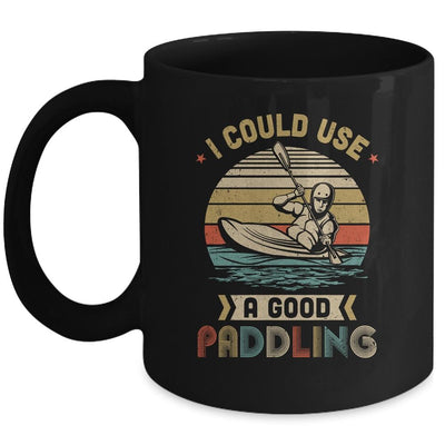 Vintage Kayaking I Could Use A Good Paddling Mug-Coffee Mug-Mug-Black