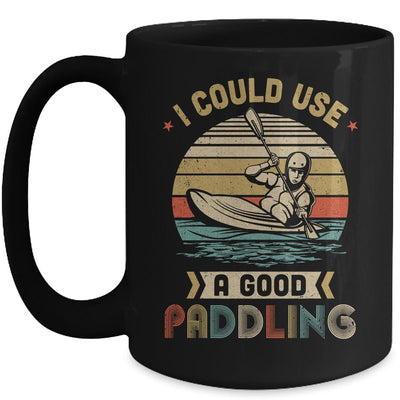 Vintage Kayaking I Could Use A Good Paddling Mug-Coffee Mug-Mug-Black