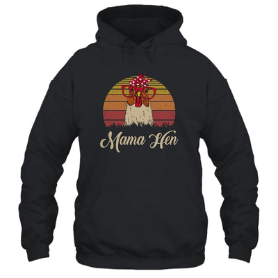 Vintage Mama Hen Chicken Gift For Mom Farm Women-T-Shirt & Tank Top-Pullover Hoodie-Black