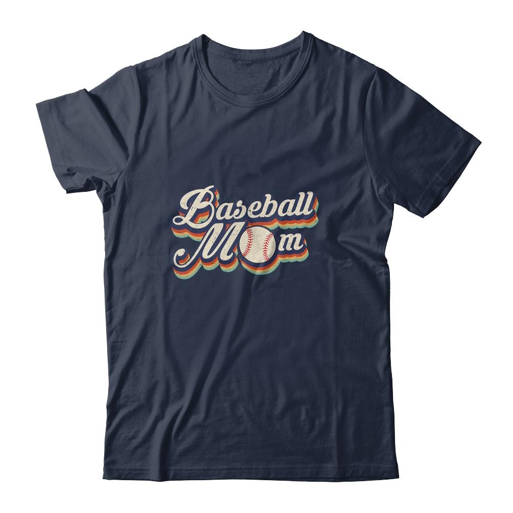 Vintage Retro Baseball Mom Funny Mother's Day-T-Shirt & Tank Top-Classic T-Shirt-Navy