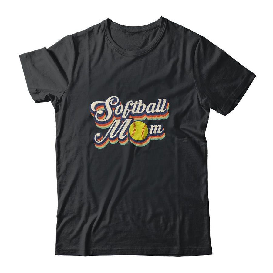 Vintage Retro Softball Mom Funny Mother's Day-T-Shirt & Tank Top-Classic T-Shirt-Black