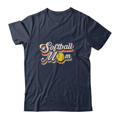 Vintage Retro Softball Mom Funny Mother's Day-T-Shirt & Tank Top-Classic T-Shirt-Navy