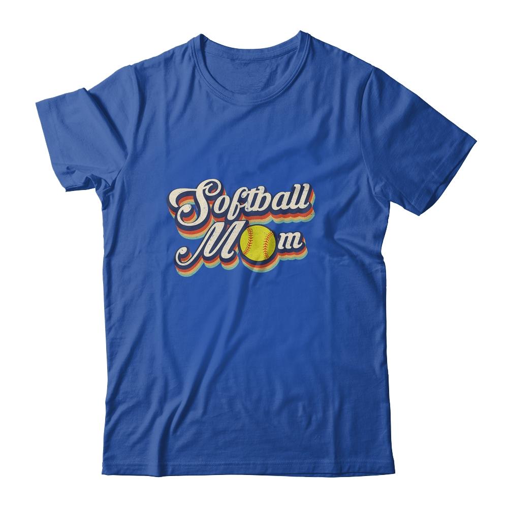Vintage Retro Softball Mom Funny Mother's Day-T-Shirt & Tank Top-Classic T-Shirt-Royal