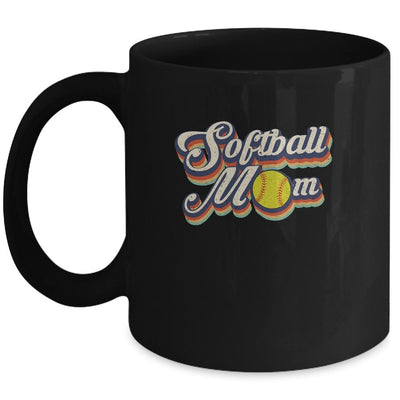 Vintage Retro Softball Mom Funny Mother's Day Mug-Coffee Mug-Mug-Black