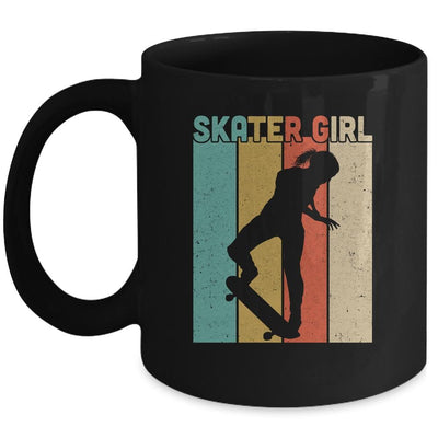 Vintage Skateboard Girls Retro Tee Gift Skateboarding Mug-Coffee Mug-Mug-Black