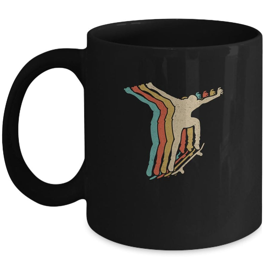 Vintage Skateboard Retro Tee Gift Skateboarding Mug-Coffee Mug-Mug-Black