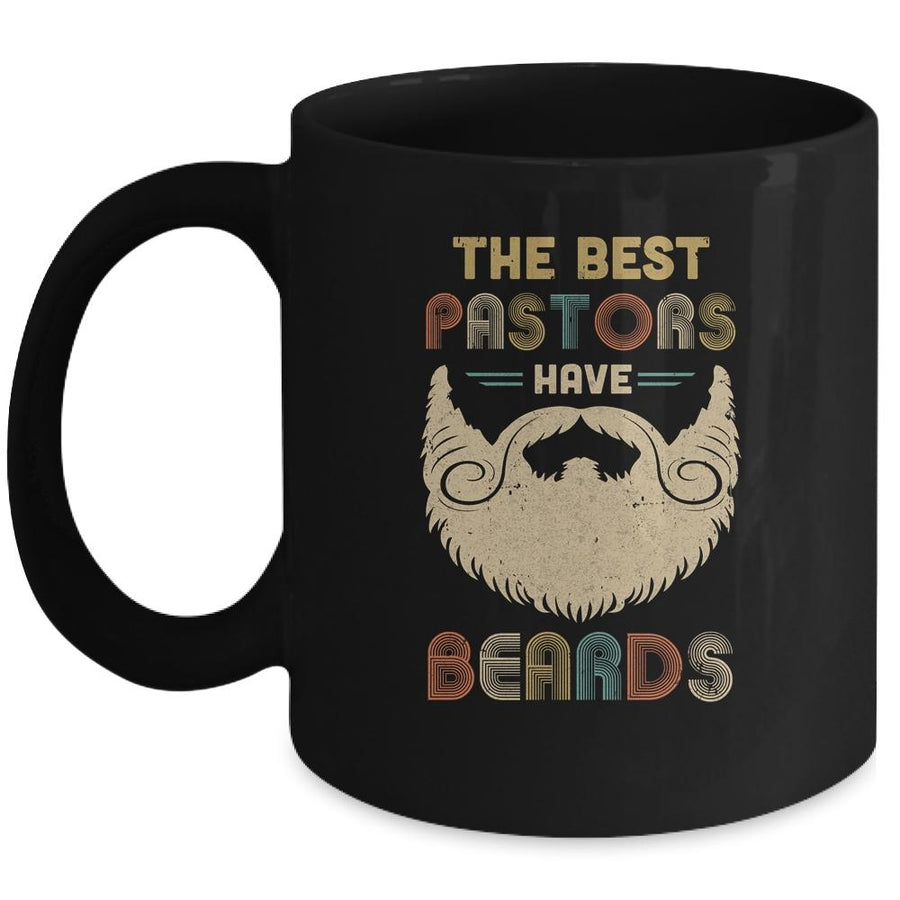 Vintage The Best Pastors Have Beards Pastor Gift Mug-Coffee Mug-Mug-Black