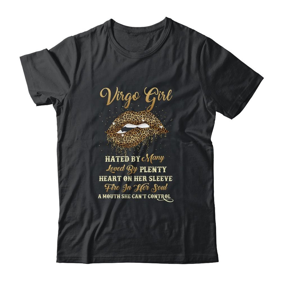 Virgo Girl Birthday Funny Leopard Lips Women-T-Shirt & Tank Top-Classic T-Shirt-Black