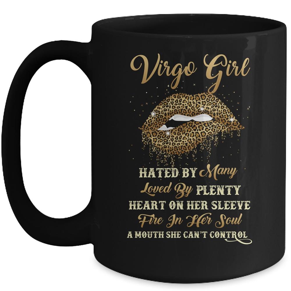 Virgo Girl Birthday Funny Leopard Sexy Lip Mug-Coffee Mug-Mug-Black