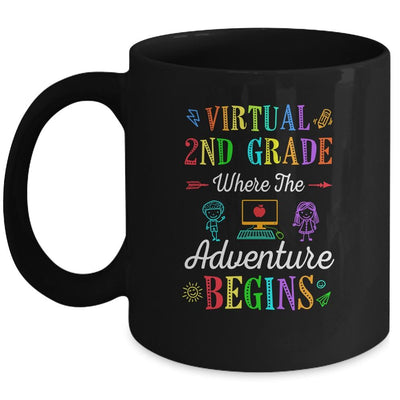Virtual 2nd Grade Where The Adventure Begins Teacher Mug-Coffee Mug-Mug-Black