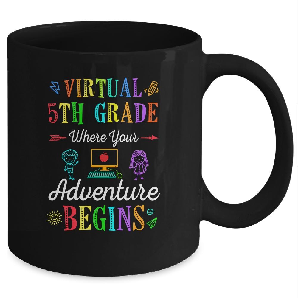 Virtual 5th Grade Where Your Adventure Begins Teacher Mug-Coffee Mug-Mug-Black