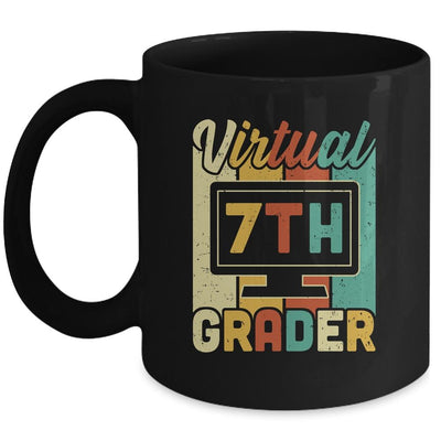 Virtual 7th Grader Vintage Distance Learning Back To School Mug-Coffee Mug-Mug-Black