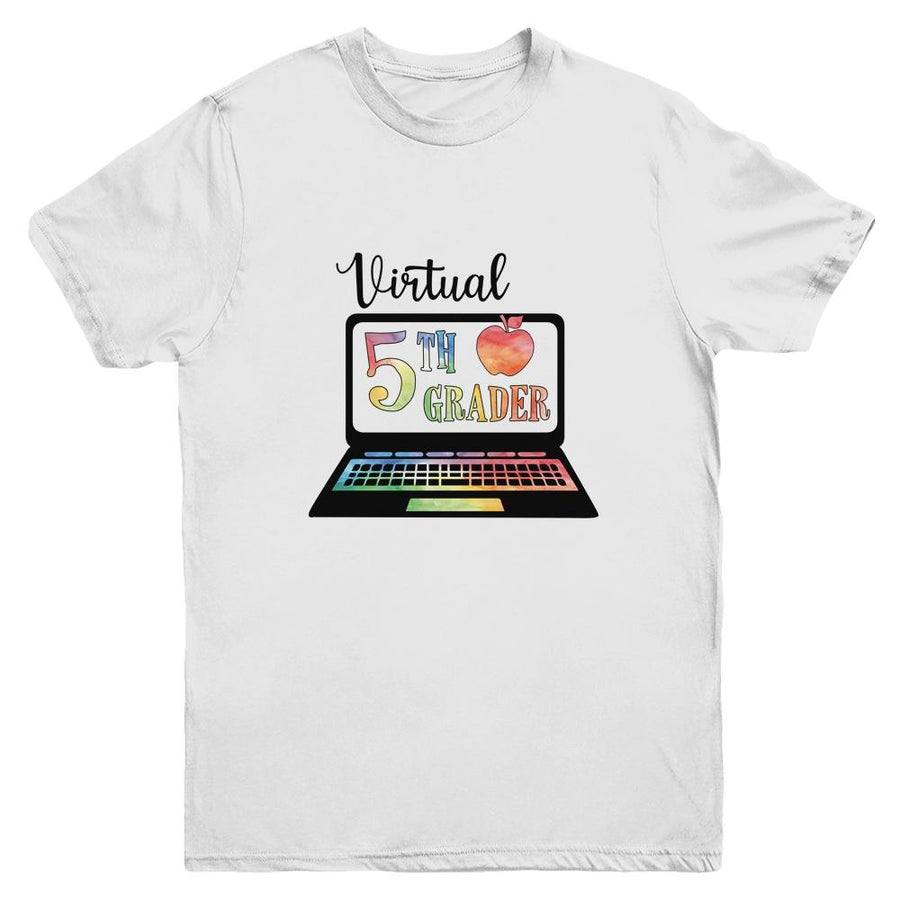 Virtual Fifth Grader Distance Learning Back To School Youth-Youth Shirt-Youth T-Shirt-White