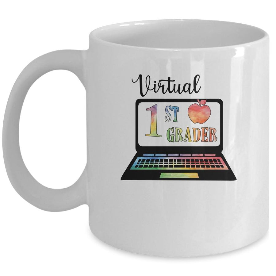 Virtual First Grader Distance Learning Back To School Mug-Coffee Mug-Mug-White