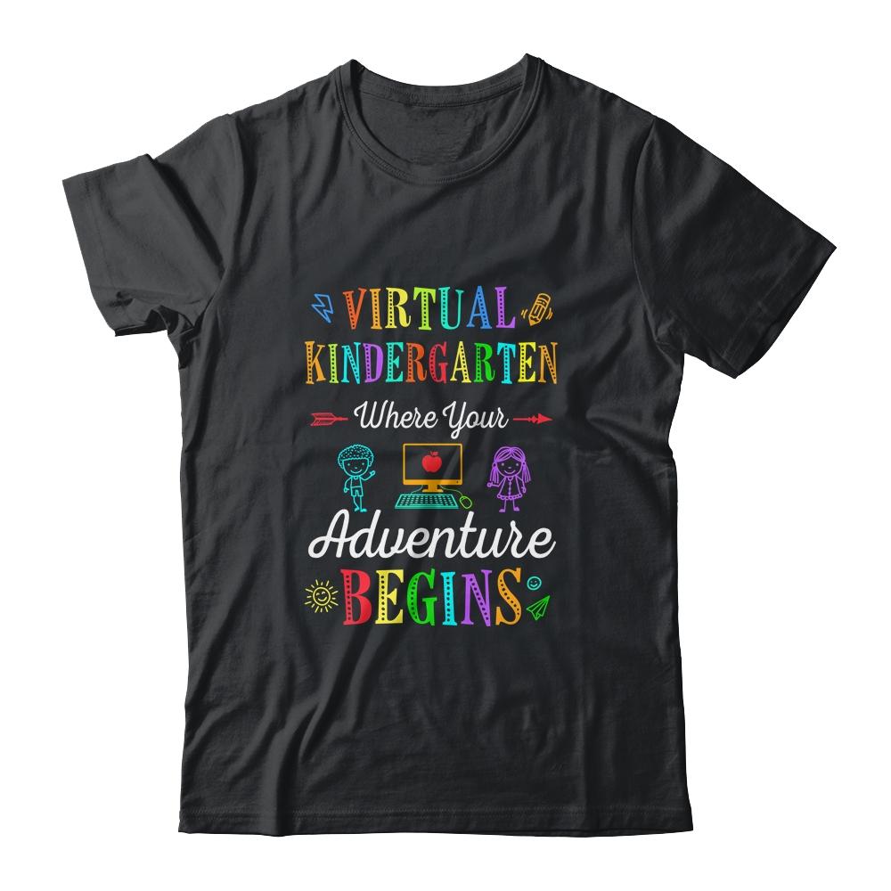 Virtual Kindergarten Where Your Adventure Begins Teacher-T-Shirt & Hoodie-Classic T-Shirt-Black