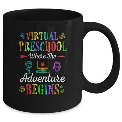 Virtual Preschool Where The Adventure Begins Teacher Mug-Coffee Mug-Mug-Black