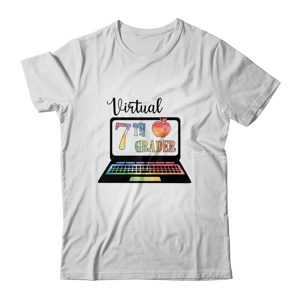 Virtual Seventh Grader Distance Learning Back To School-T-Shirt & Hoodie-Classic T-Shirt-White