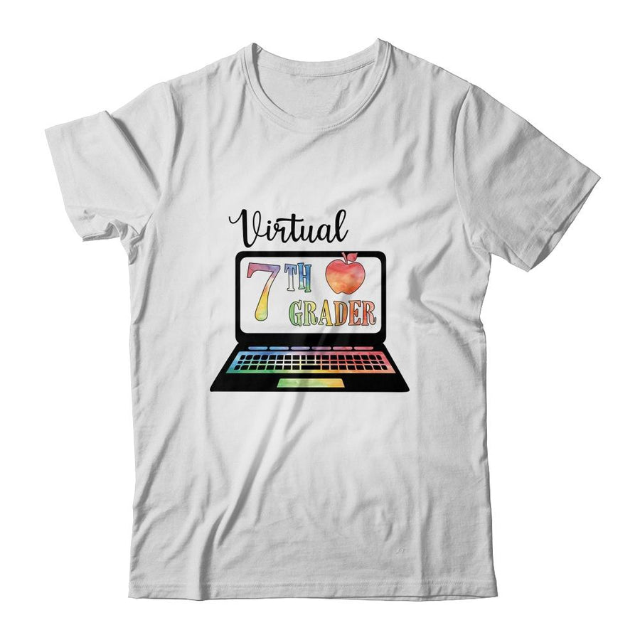 Virtual Seventh Grader Distance Learning Back To School-T-Shirt & Hoodie-Classic T-Shirt-White
