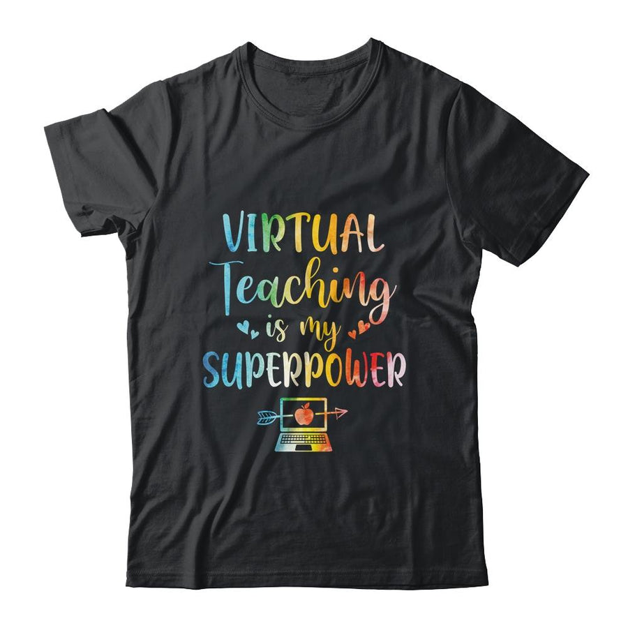 Virtual Teaching Is My Superpower Teacher Distance Learning-T-Shirt & Hoodie-Classic T-Shirt-Black