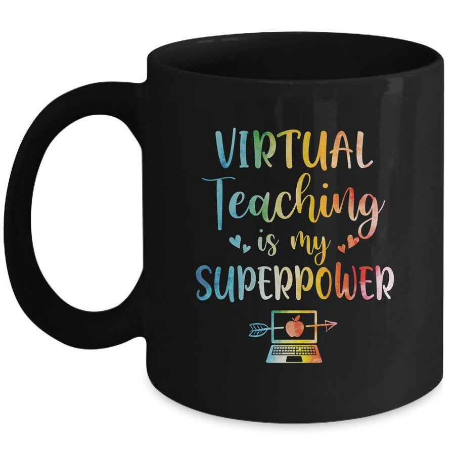Virtual Teaching Is My Superpower Teacher Distance Learning Mug-Coffee Mug-Mug-Black