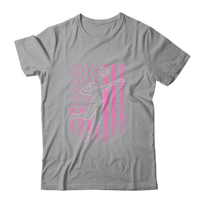 Volleyball Girl USA Flag Volleyball Player-T-Shirt & Tank Top-Classic T-Shirt-Sport Grey