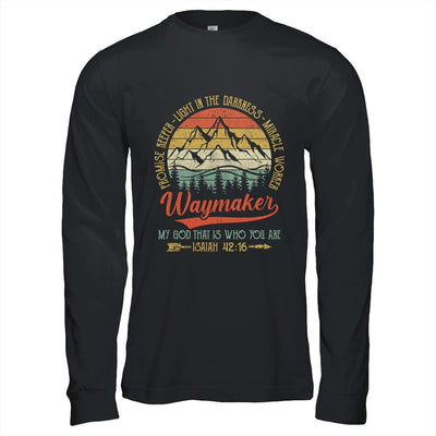 Waymaker Miracle Worker Promise Keeper Christian-T-Shirt & Hoodie-Long Sleeve T-Shirt-Black