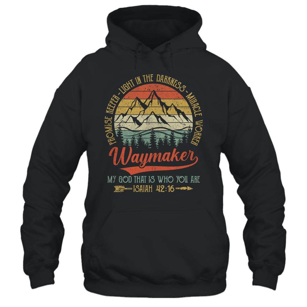Waymaker Miracle Worker Promise Keeper Christian-T-Shirt & Hoodie-Pullover Hoodie-Black