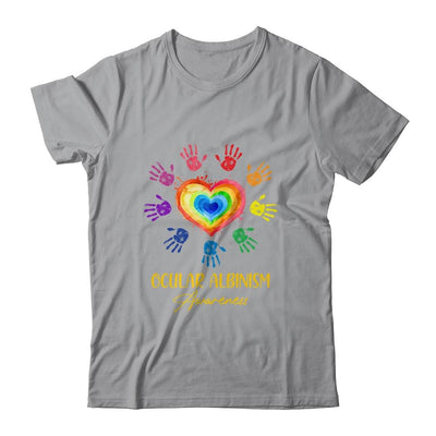 We Wear Rainbow Heart For Ocular Albinism Awareness-T-Shirt & Hoodie-Classic T-Shirt-Sport Grey