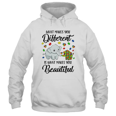 What Makes You Different Elephant Mom Autism Child Awareness-T-Shirt & Hoodie-Pullover Hoodie-White