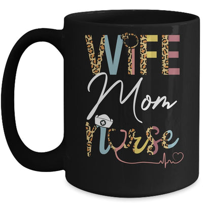 Wife Mom Nurse Womens RN LPN Mothers Day For Nurses Mug-Coffee Mug-Mug-Black