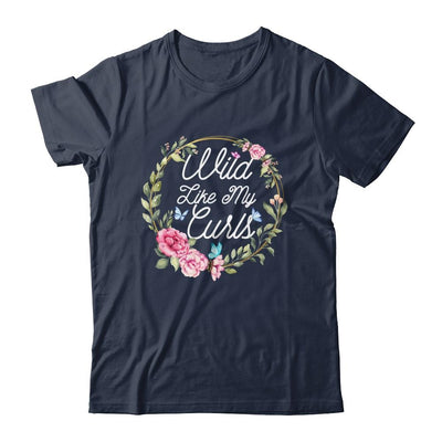 Wild Like My Curls Curly Funny Haired-T-Shirt & Tank Top-Classic T-Shirt-Navy