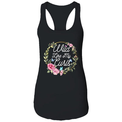 Wild Like My Curls Curly Funny Haired-T-Shirt & Tank Top-Women's Ideal Racerback Tank-Black