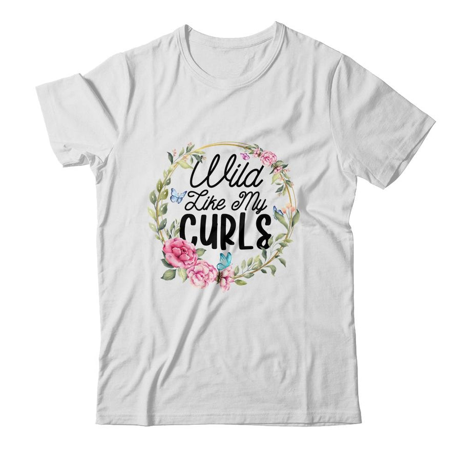 Wild Like My Curls Curly Haired Funny-T-Shirt & Tank Top-Classic T-Shirt-White