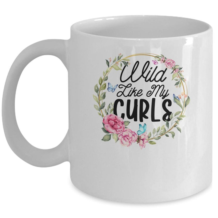 Wild Like My Curls Curly Haired Funny Mug-Coffee Mug-Mug-White