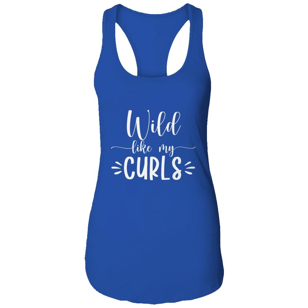 Wild Like My Curls Curly-T-Shirt & Tank Top-Women's Ideal Racerback Tank-Royal