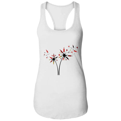 Wine Dandelion Drinking Wine Rose For Wine Lovers Rose Lover-T-Shirt & Tank Top-Women's Ideal Racerback Tank-White