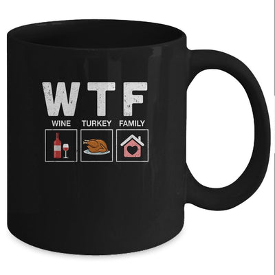 Wine Turkey Family Thanksgiving Mug-Coffee Mug-Mug-Black