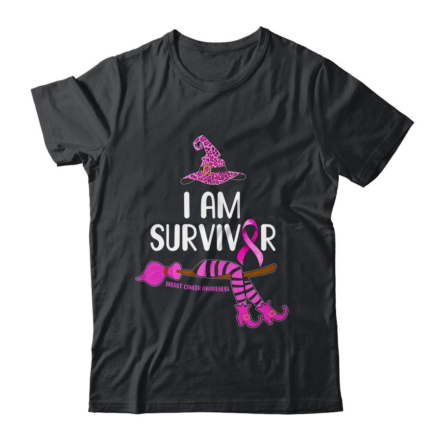 Witch I'm Survivor Breast Cancer Leopard Pink Ribbon Gifts-T-Shirt & Hoodie-Classic T-Shirt-Black