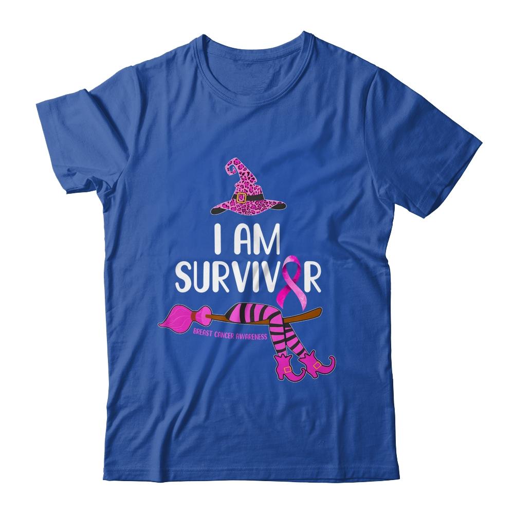 Witch I'm Survivor Breast Cancer Leopard Pink Ribbon Gifts-T-Shirt & Hoodie-Classic T-Shirt-Royal