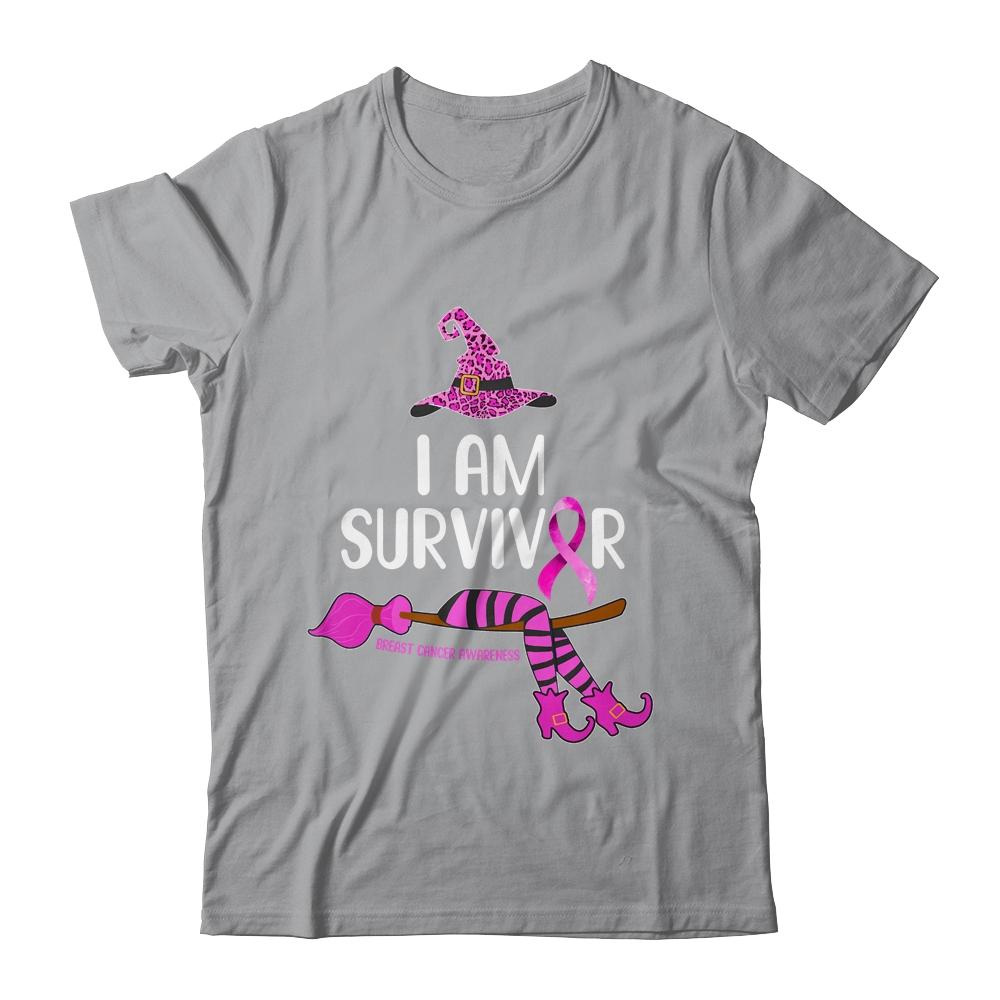 Witch I'm Survivor Breast Cancer Leopard Pink Ribbon Gifts-T-Shirt & Hoodie-Classic T-Shirt-Sport Grey